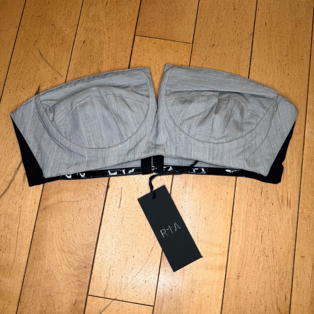 RTA  Noa Bustier Top in Pearl Plaid SZ: 4
